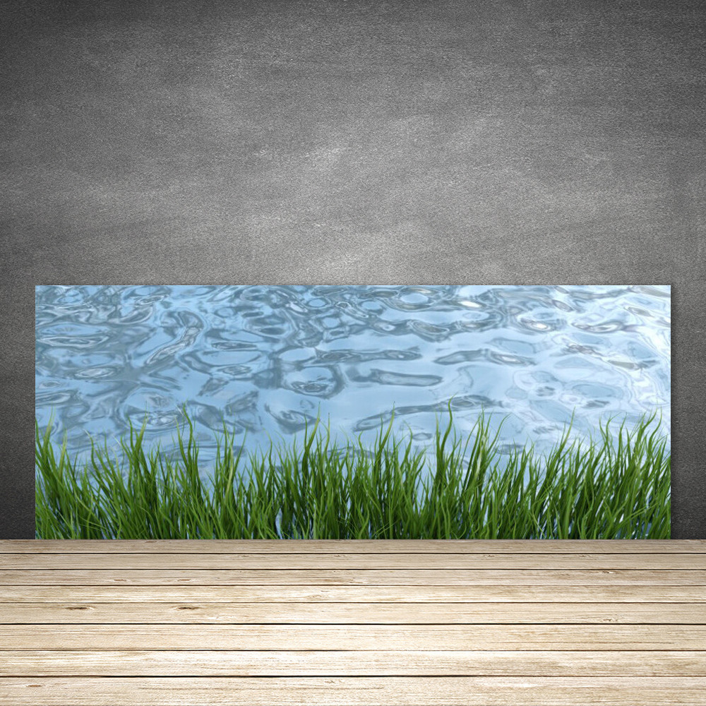 Crédence de cuisine en verre motif herbe fraîche pour une ambiance zen