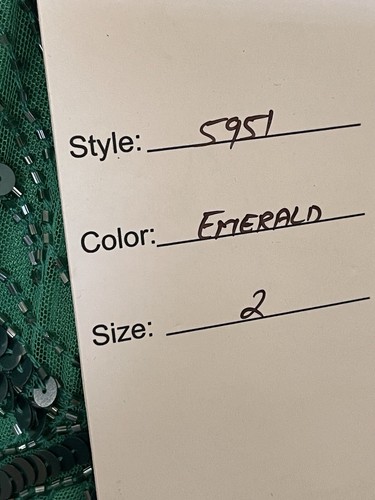 Abito vestito Mac Duggal taglia 2 verde perline paillettes una spalla floreale 5951 $598 - Foto 12 di 16