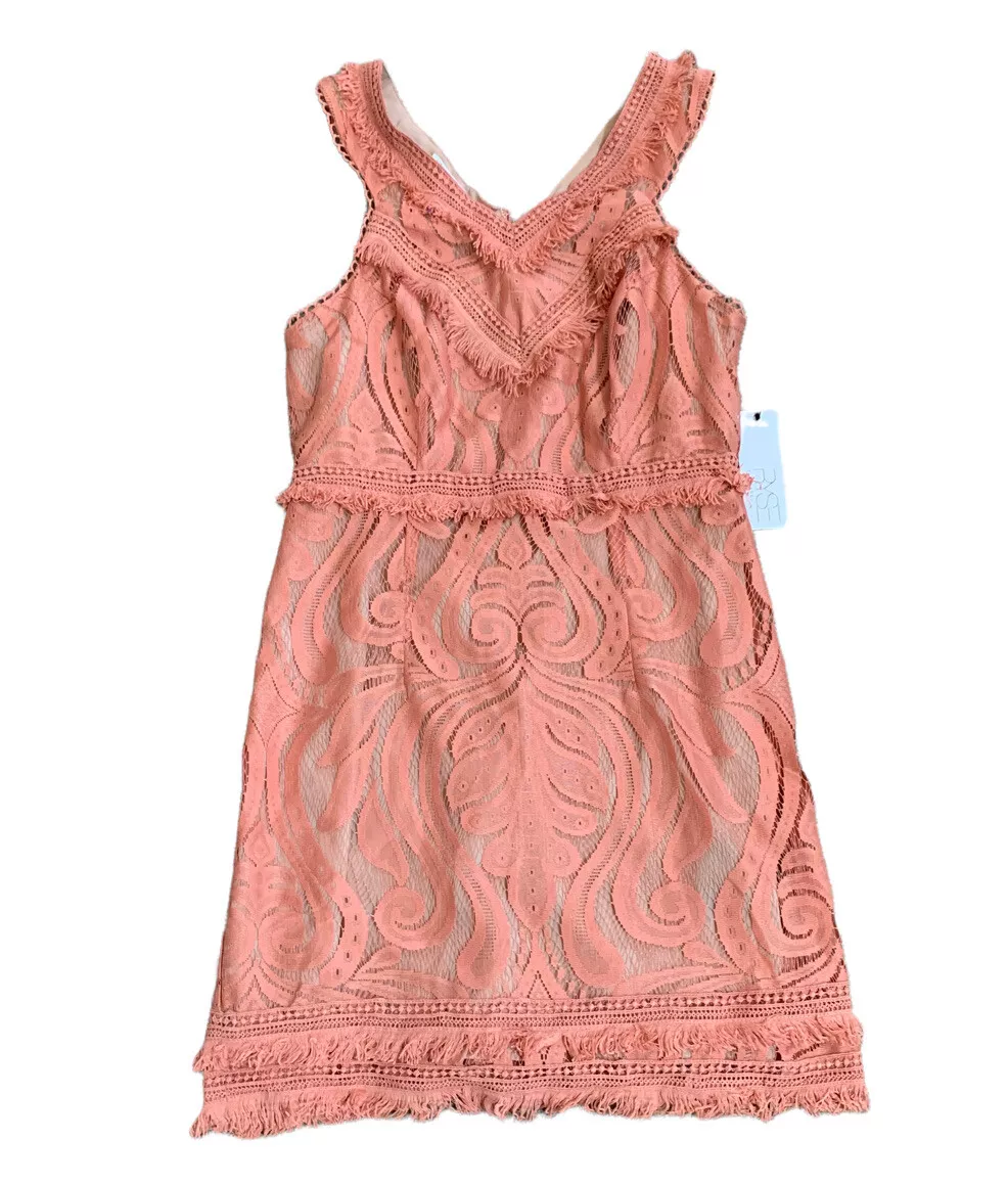 Peach fringe clearance dress