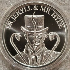1 oz .999 Silver Dr. Jekyll & Mr. Hyde Vintage gothic Horror monster 108.99 per troy oz