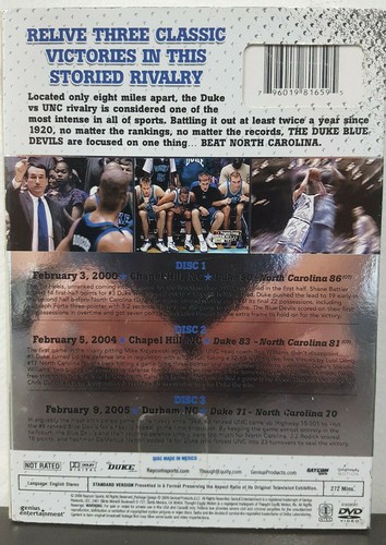 Rivalry Series - Duke Beat North Carolina - 3-Disc DVD Set - Picture 2 of 2