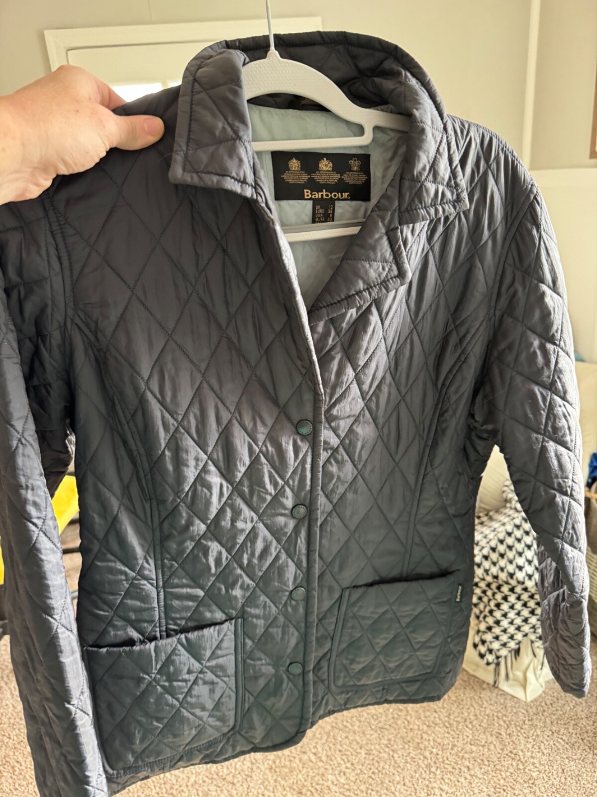 womans Barbour black jacket size 8