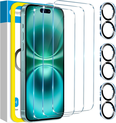 3+3 Protector De Pantalla Y Cámara Lente Vidrio Templado Para Iphone 16 Plus - Imagen 8 de 8