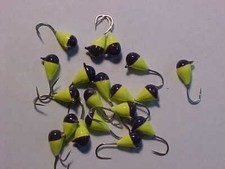 19 NEW  TUNGSTEN PURPLE chartreuse JIGS SIZE 12 HOOKS ICE FISHING 4MM rod reel