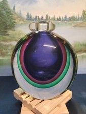 Sommerso Murano Blown Glass Bottle by Michele Onesto Murano Glass No Stopper