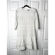 Lauren Ralph Lauren Halima White Lace Long Sleeve Mini Dress Women's Size 4