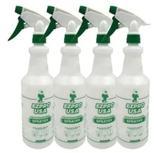 12 oz Empty Spray Bottle Plastic, Commercial Household Water, Green, 4 Pack