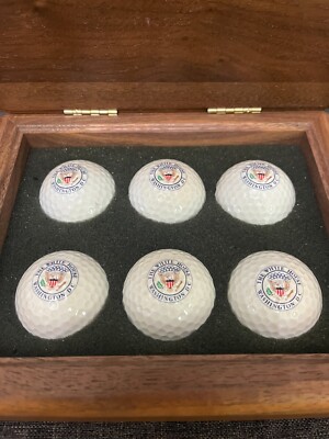 Boxed set of White House Golf Balls. Clinton era. 6 Wilson balls in custom box