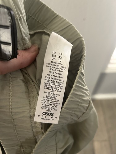 ASOS DESIGN cargo pants with elastic cuff in sage Sz 10 - Picture 11 of 15