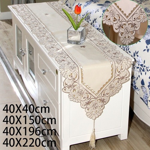 Home Table Runner Kitchen Dining Banquet Desk Party Polyester Embroidered - Picture 2 of 37