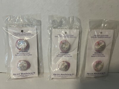 Soft Inverted Outdoor Gas Light Mantle; Ring 179B Lot Of 6 Pieces (3 Packs Of 2