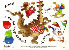Suzy's Zoo "Birthday Party" Scrapbook Sticker 9754 Size 4.5 x 6 BULK 25 SHEETS