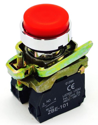 NEW Push Button fits XB4-BL45 Red Momentary 1NO 1NC YC-XB4-BL45