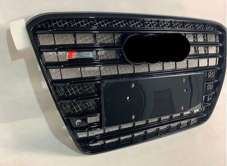 Se adapta a Audi A8 D4 S8 2011-2013 parachoques delantero rejilla panal negro parrilla Foto 2 de 4