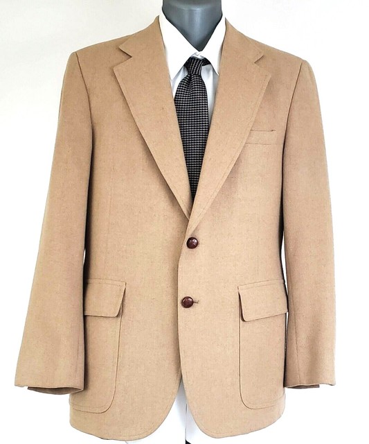 Vintage Pbm 100 Camel Hair 44r Two Button Brown Notch Lapel Sport Coat Ebay