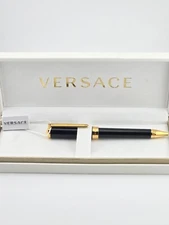 Versace Olympia Black Gold Ballpoint Blue Ink Pen - VRJCA0523