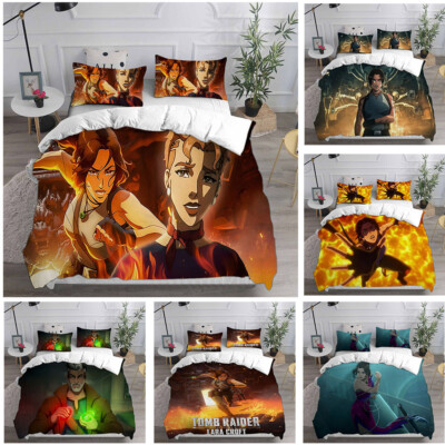 Tomb Raider The Legend of Lara Croft Bettbezug Bettwäsche Set Kissenbezug Quilt