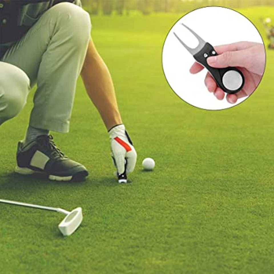 Golf Ball Marker Repairer Foldable Pitch magnetic mark Divot Repair Blade Tool - image 3 of 4