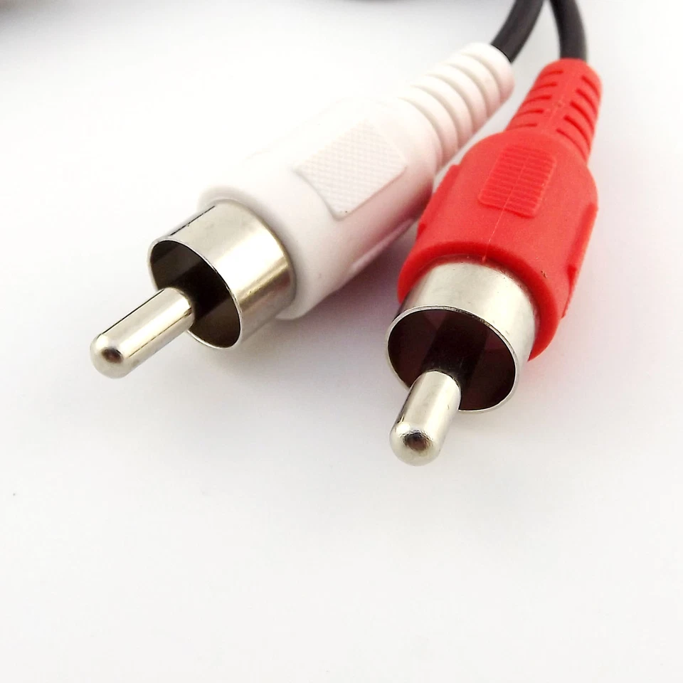 3.5mm Stereo Male To 2 RCA Male Audio AV Headphone Adapter Connector Cable 5ft - Image 3 of 4