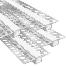 LEDLightsWorld Plaster-in Aluminum LED Profile, 4 Pack 3.3ft/1M with Milky Di...