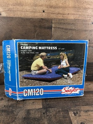 Vintage Sevylor inflatable mattress CM120 Retro Red & Blue