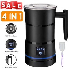 Electric Milk Frother 4 in 1 Automatic Frother Milk Steamer Latte Coffee Foam UK