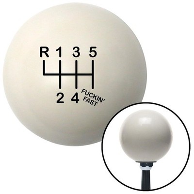 Black Shift Pattern F*cking Fast Style 20n Ivory Shift Knob w/ M16x1.5 Insert
