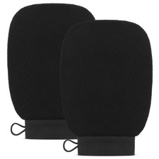 Exfoliating Glove Body Scrubber Mitt for Shower, Pair Black
