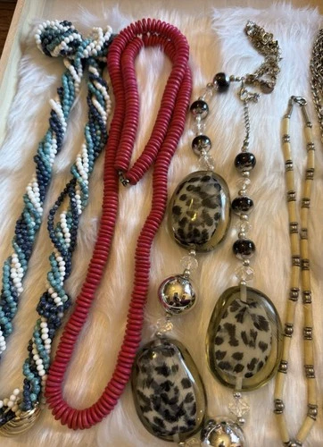 7+ Trays Of Costume Jewelry Lot Pearls Necklaces Some Vintage