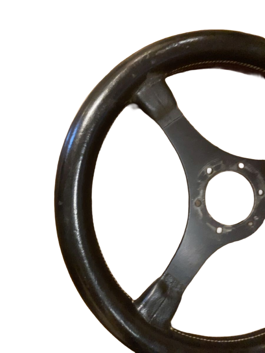 MOMO Jackie Stewart 350mm Steering Wheel Vintage Black Leather 86