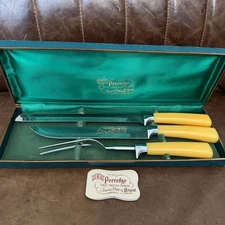 Regent Peeredge 3 Pc Sheffield Stainless England VTG Carving Cutlery Set 1950's