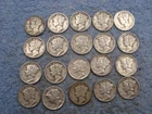 20 SILVER MERCURY DIMES WITH DATES lot 306
