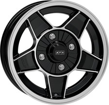 4x Alufelgen ATS Classic diamant-schwarz frontpoliert 7x13 ET20 LK4 100 13 Zoll