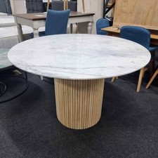 New Mango Wood & Marble Top Round Dining Table *Arighi Bianchi Java*