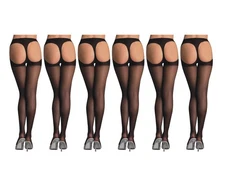 6 pcs Stockings Black Sexy Women Beileise Suspender Pantyhose Socks USA