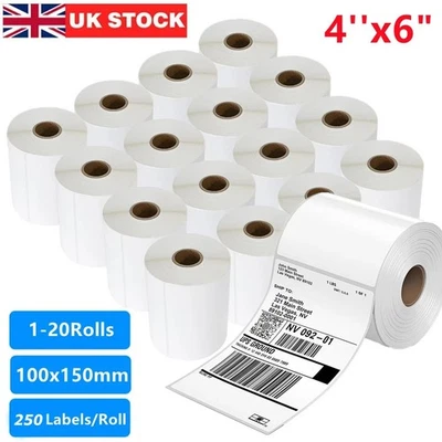 MEGALABELS ROYAL MAIL COMPATIBLE 4X6 100x150MM DIRECT THERMAL LABELS ZEBRA PRINTERS 4 X 6