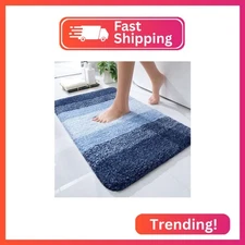 OLANLY Bathroom Rugs Mat 24x16, Extra Soft Absorbent Microfiber Bath Rugs, Rubbe