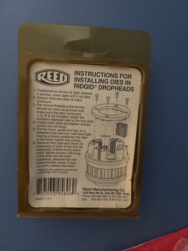 Reed - 05606 - R12DN 1/2 1/2" NPT R12+ Segmental Pipe Dies - High Speed Steel - Picture 2 of 2