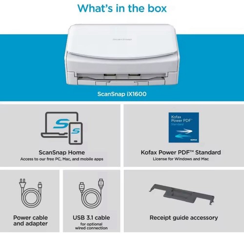 ScanSnap iX1600 Wireless or USB High-Speed Cloud Enabled Document (DESCRIPTION) - Afbeelding 8 van 8