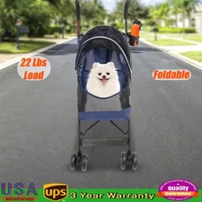Foldable Lightweight Durable Pet Stroller For Small To Medium Pets Dogs And Cats