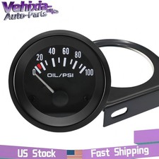 Universal 2 52mm Led 0-100 Psi Oil Pressure Gauge Meter With 18 Npt Sensor 12v