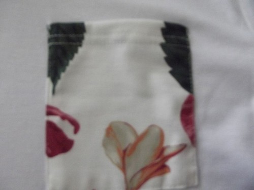 Pajama Top Womens Size Small white v-neck long sleeve floral pocket cotton - Picture 5 of 11