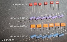 24 Pcs Guitar Bass Tone Capacitor  0.022uf, 0.039uf, 0.047uf, 0.1uf Pack #4