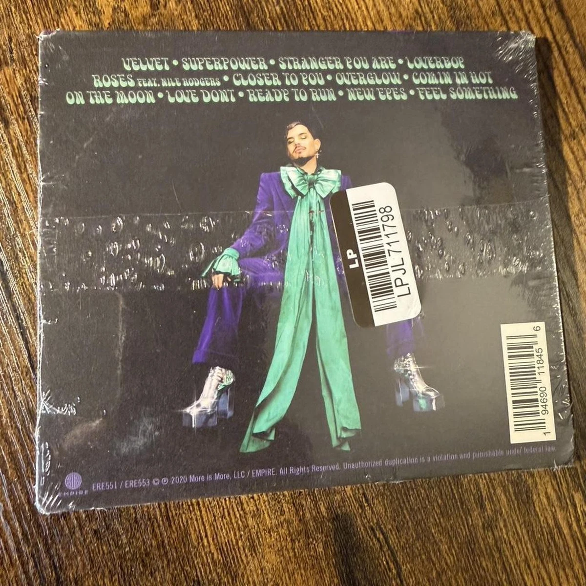Adam Lambert - Álbum CD de terciopelo sellado con 2 tarjetas fotográficas exclusivas