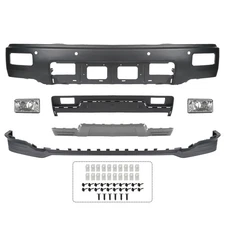 2014 2015 Chevy Silverado 1500 Front Bumper Cover Kit Black w/ Gray Skid Plate