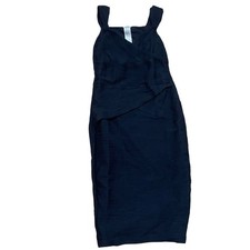 Wolford Womens M Black Crepe Bodycon V Neck Sweetheart Dress Sleeveless Cocktail