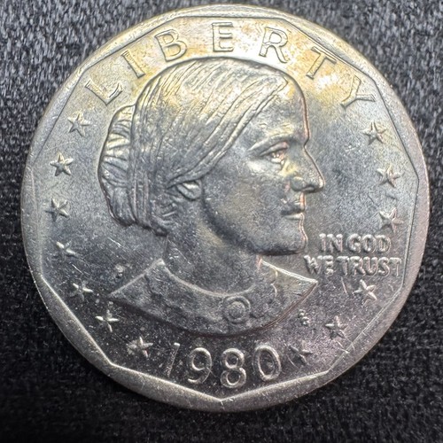 1980 P  100C Susan B Anthony Dollar, Toning, DIE CHIPS, STRIKE DOUBLING 100-0256