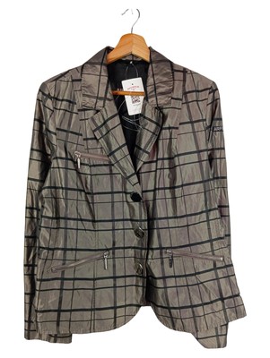 AIRFIELD Damen Outdoorjacke Kariert Grau Gr. 40/L Business Elegant