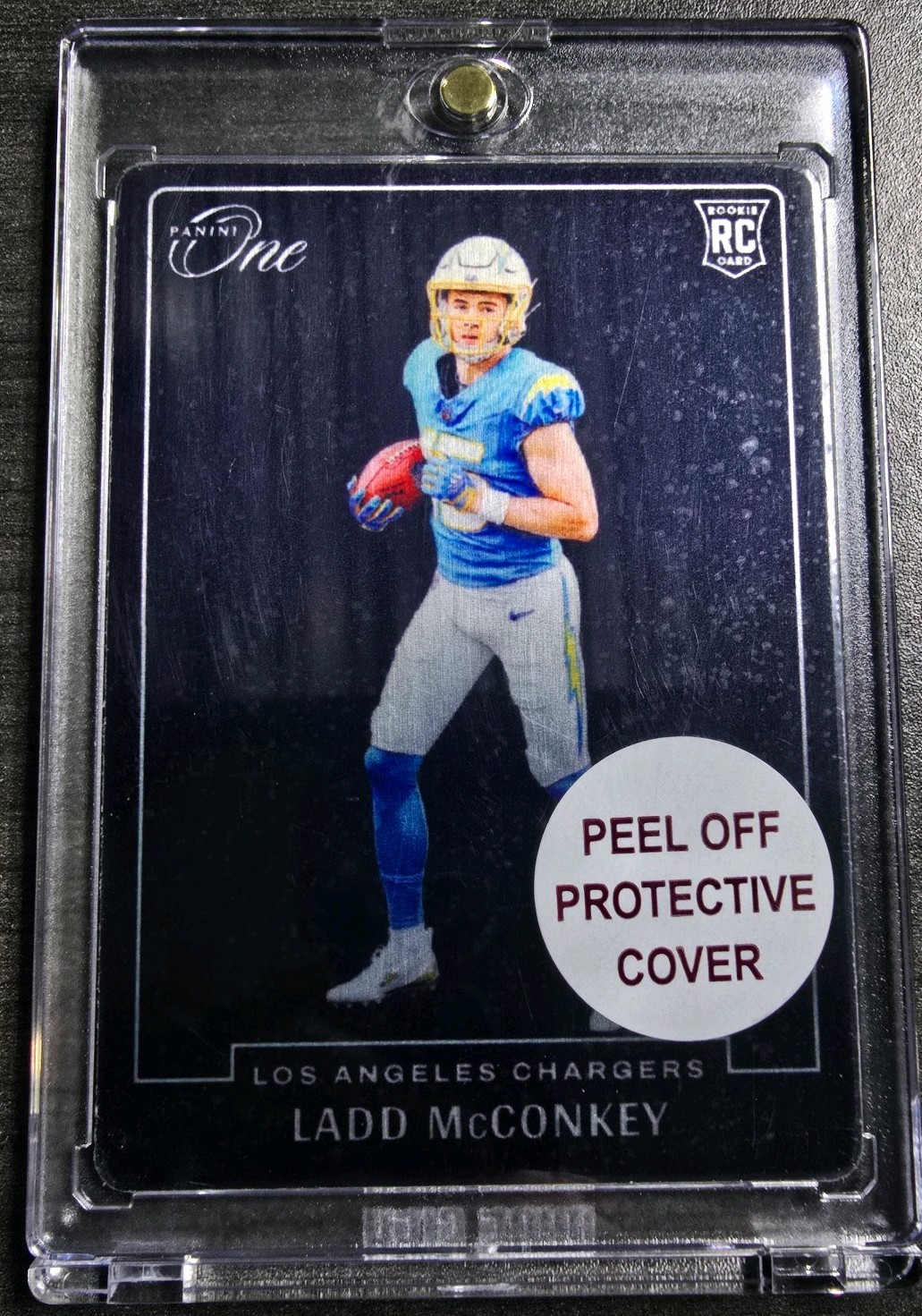 2024 Panini ONE Ladd McConkey Blank Slate Black Metal CASE HIT/SSP Rookie Card