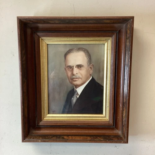 Vintage Original Male Portrait Signed Framed Art